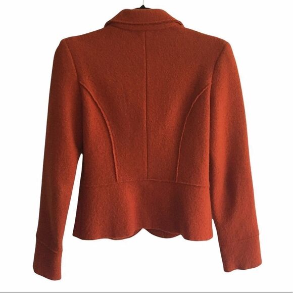 AND Wool Button Front Blazer Burnt Orange S - Picture 3 of 8